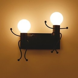 Forma de robot Vintage Metal Industrial Loft Rustic Applic de perete Bar Cafenea Intrare hol Lampa de perete Negru Alb Optional