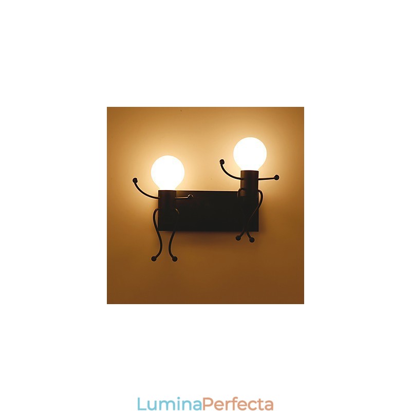 Forma de robot Vintage Metal Industrial Loft Rustic Applic de perete Bar Cafenea Intrare hol Lampa de perete Negru Alb Optional