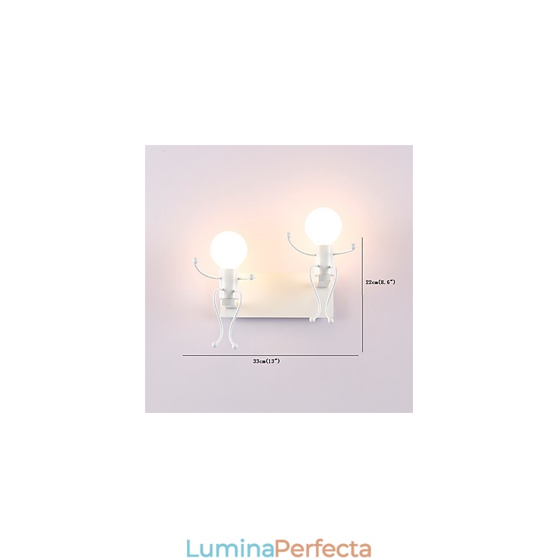 Forma de robot Vintage Metal Industrial Loft Rustic Applic de perete Bar Cafenea Intrare hol Lampa de perete Negru Alb Optional