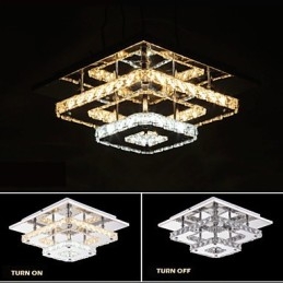 Plafoniere din cristal cu montare încasată, transparent sau chihlimbar K9 pentru interior CE