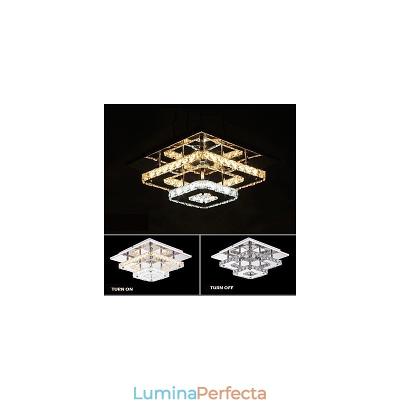 Plafoniere din cristal cu montare încasată, transparent sau chihlimbar K9 pentru interior CE