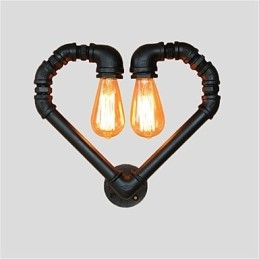Țevi de apă de epocă Loving Heart Creativ Applique de perete Sufragerie industrială Restaurant Baruri Decorare cafenele Aplice de perete
