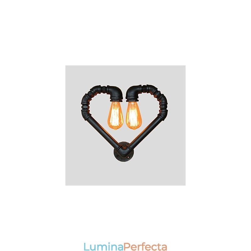 Țevi de apă de epocă Loving Heart Creativ Applique de perete Sufragerie industrială Restaurant Baruri Decorare cafenele Aplice de perete