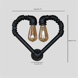 Țevi de apă de epocă Loving Heart Creativ Applique de perete Sufragerie industrială Restaurant Baruri Decorare cafenele Aplice de perete