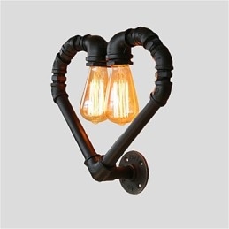 Țevi de apă de epocă Loving Heart Creativ Applique de perete Sufragerie industrială Restaurant Baruri Decorare cafenele Aplice de perete