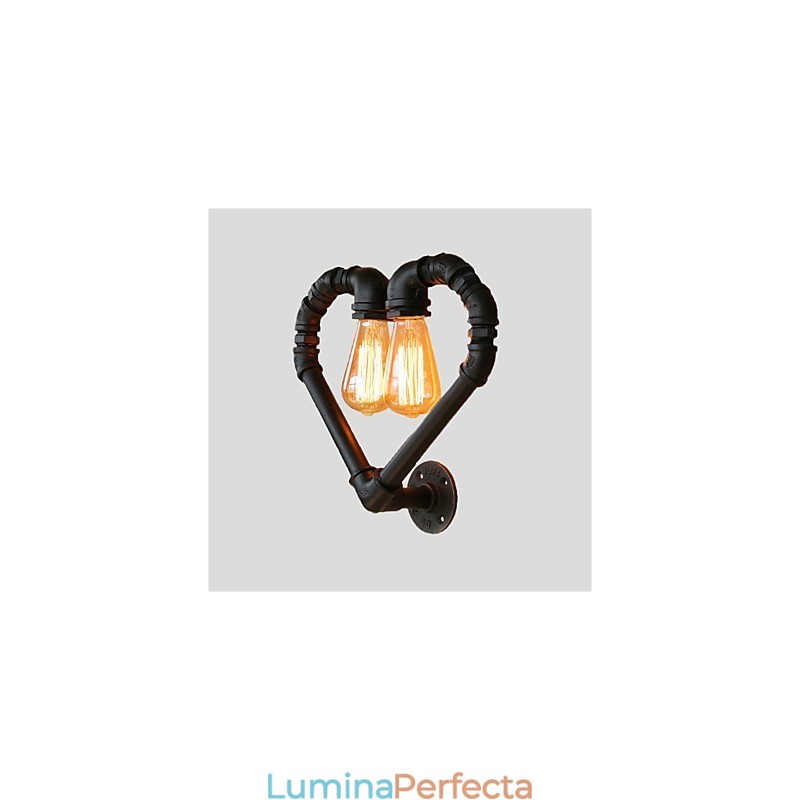 Țevi de apă de epocă Loving Heart Creativ Applique de perete Sufragerie industrială Restaurant Baruri Decorare cafenele Aplice de perete
