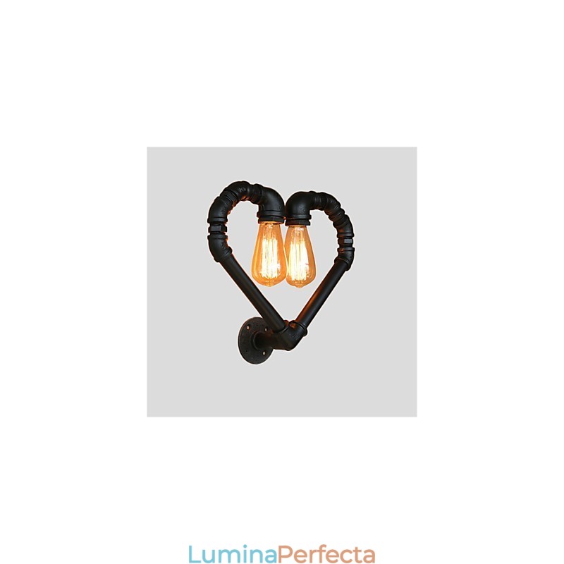 Țevi de apă de epocă Loving Heart Creativ Applique de perete Sufragerie industrială Restaurant Baruri Decorare cafenele Aplice de perete