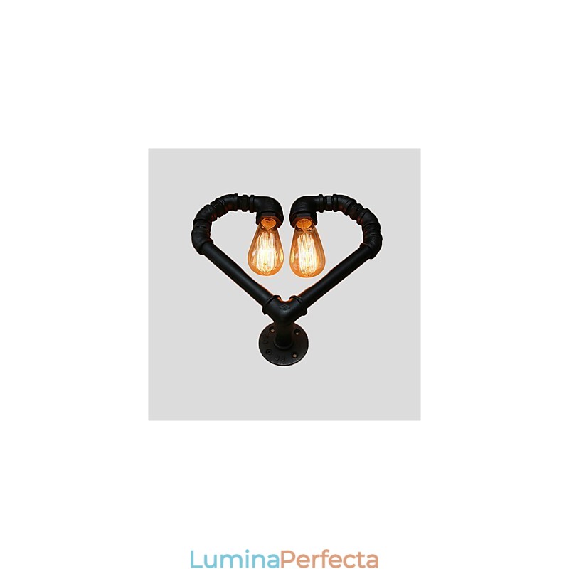 Țevi de apă de epocă Loving Heart Creativ Applique de perete Sufragerie industrială Restaurant Baruri Decorare cafenele Aplice de perete