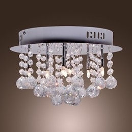 Montaj încastrat din metal cromat din cristal modern contemporan