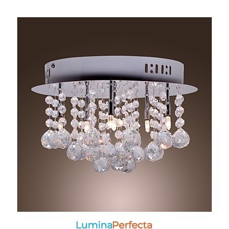 Montaj încastrat din metal cromat din cristal modern contemporan Montaj încastrat din metal cromat din cristal modern contemporan