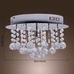 Montaj încastrat din metal cromat din cristal modern contemporan