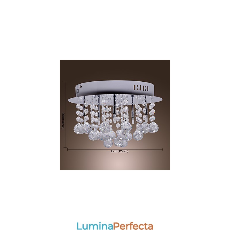 Montaj încastrat din metal cromat din cristal modern contemporan