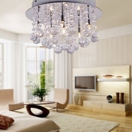 Montaj încastrat din metal cromat din cristal modern contemporan