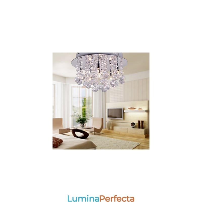 Montaj încastrat din metal cromat din cristal modern contemporan