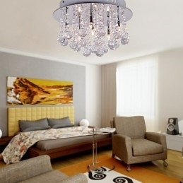 Montaj încastrat din metal cromat din cristal modern contemporan
