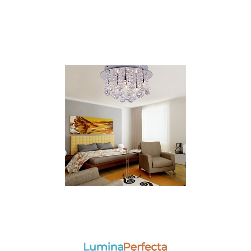Montaj încastrat din metal cromat din cristal modern contemporan