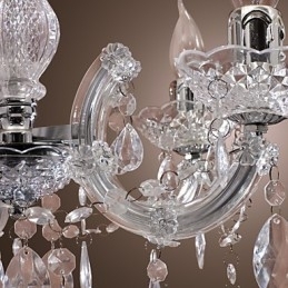 Lampă de tavan cromat Upligh Lumină cu lumânare Candelabru din acril