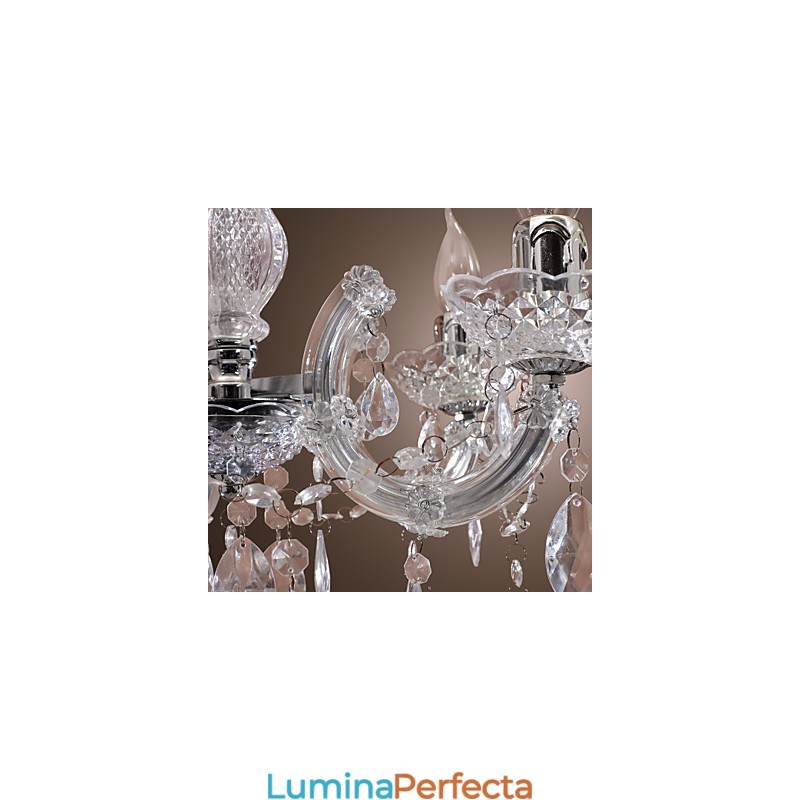 Lampă de tavan cromat Upligh Lumină cu lumânare Candelabru din acril