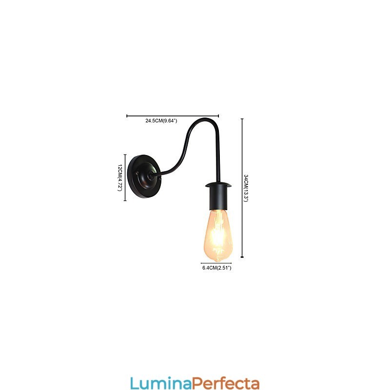 Aplice Perete Fier Perete Lampă Dumb Neagră Lightsaber Pe Perete