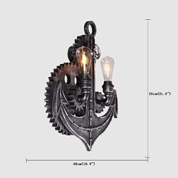 Applique industriale de epocă Forma roată din lemn Lumini rotative creative Restaurant Cafe Bar Iluminat decorativ
