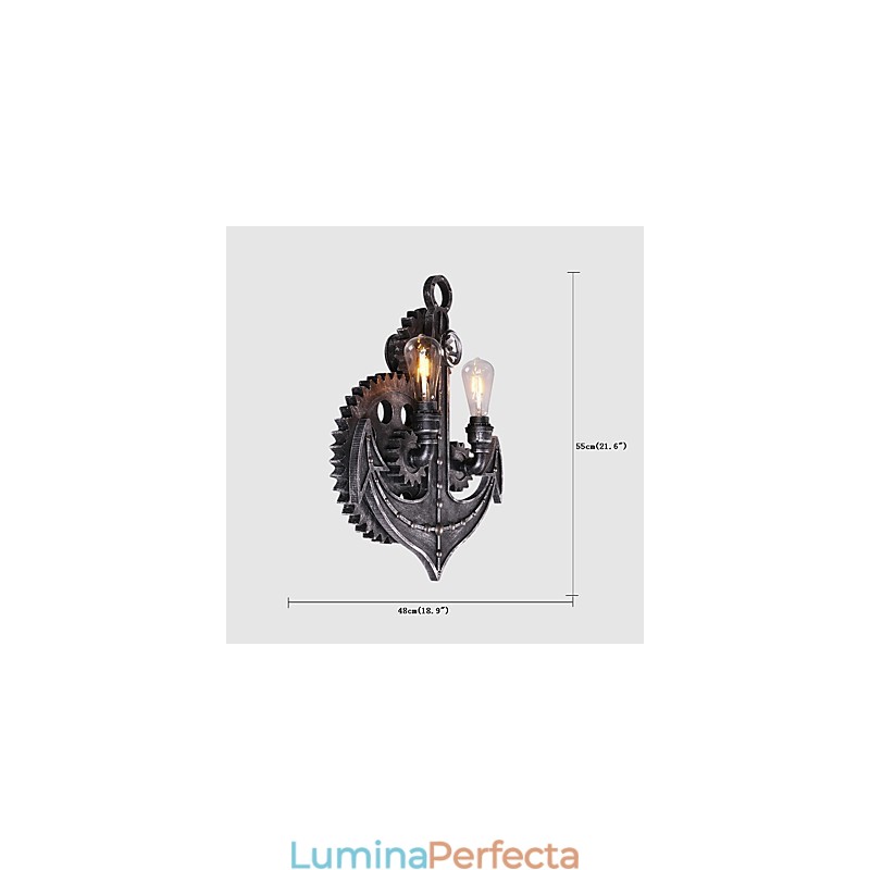Applique industriale de epocă Forma roată din lemn Lumini rotative creative Restaurant Cafe Bar Iluminat decorativ