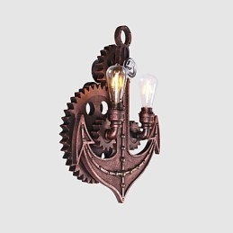 Applique industriale de epocă Forma roată din lemn Lumini rotative creative Restaurant Cafe Bar Iluminat decorativ