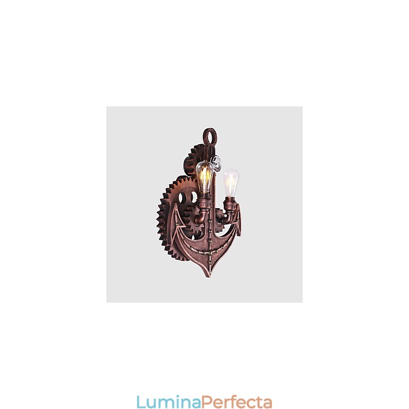 Applique industriale de epocă Forma roată din lemn Lumini rotative creative Restaurant Cafe Bar Iluminat decorativ