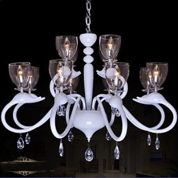 Candelabru cu 12 lumini în stil european Crystal Droplight Individuality Creative Swan