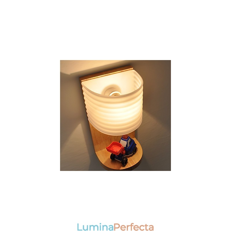 Lampă de perete simplă Lampă de birou de noptieră cu abajur din sticlă și lemn masiv pentru dormitor șifonier sufragerie cameră bebeluș cămin colegiu măsuță de cafea bibliotecă