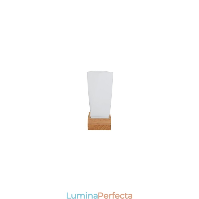 Lampă de perete simplă Lampă de birou de noptieră cu abajur din sticlă și lemn masiv pentru dormitor, comodă, sufragerie, cameră bebeluș, cămin colegiu, măsuță de cafea, bibliotecă