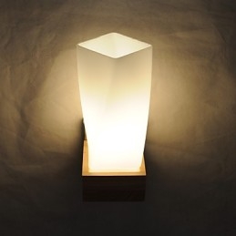 Lampă de perete simplă Lampă de birou de noptieră cu abajur din sticlă și lemn masiv pentru dormitor, comodă, sufragerie, cameră bebeluș, cămin colegiu, măsuță de cafea, bibliotecă