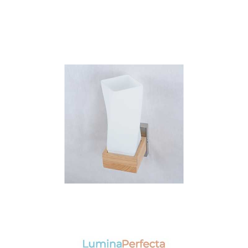 Lampă de perete simplă Lampă de birou de noptieră cu abajur din sticlă și lemn masiv pentru dormitor, comodă, sufragerie, cameră bebeluș, cămin colegiu, măsuță de cafea, bibliotecă