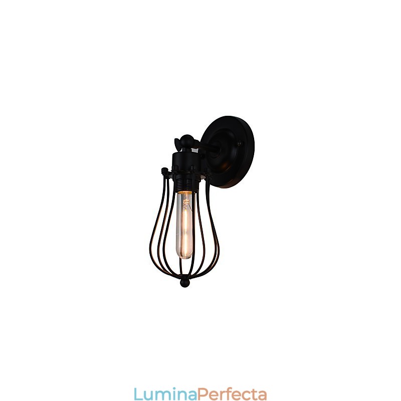 Aplică de perete din oțel vopsit Dumb Black American Coffee Decoration Lumină de perete retro Lampă cu sabie pe perete