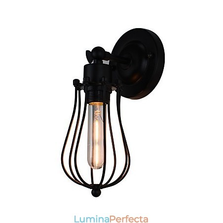 Aplică de perete din oțel vopsit Dumb Black American Coffee Decoration Lumină de perete retro Lampă cu sabie pe perete