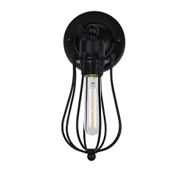 Aplică de perete din oțel vopsit Dumb Black American Coffee Decoration Lumină de perete retro Lampă cu sabie pe perete