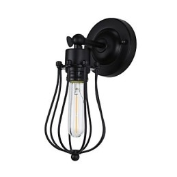 Aplică de perete din oțel vopsit Dumb Black American Coffee Decoration Lumină de perete retro Lampă cu sabie pe perete