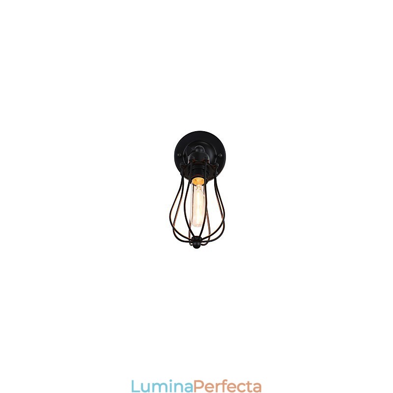 Aplică de perete din oțel vopsit Dumb Black American Coffee Decoration Lumină de perete retro Lampă cu sabie pe perete