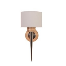 Aplica de Perete Simpla Lampa de Birou Noptiera Cu Abajur din Sticla si Lemn Masiv pentru Dormitor Comoda Sufragerie Cameră Bebeluş
