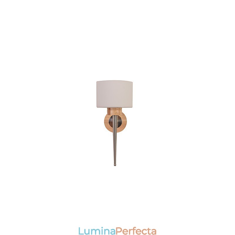 Aplica de Perete Simpla Lampa de Birou Noptiera Cu Abajur din Sticla si Lemn Masiv pentru Dormitor Comoda Sufragerie Cameră Bebeluş