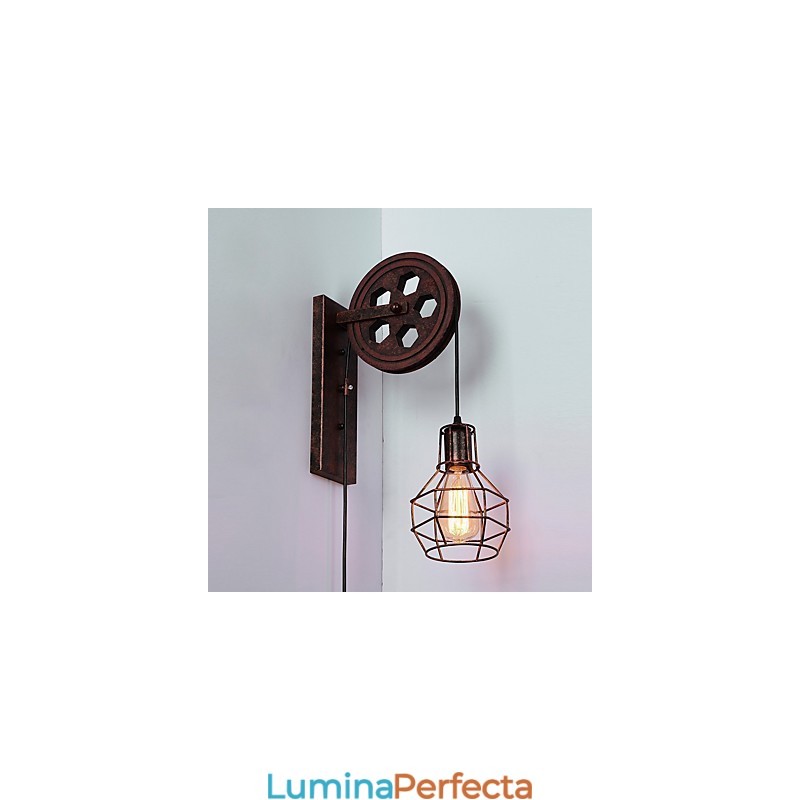 Lampă de perete industrială retro din fier cu personalitate creativă Lift Pulley