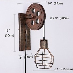 Lampă de perete industrială retro din fier cu personalitate creativă Lift Pulley