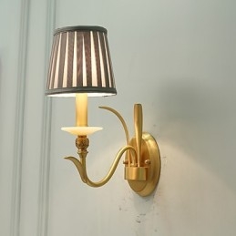 Caracteristică din alamă clasică, tradițională, de țară simplă, pentru aplice de perete cu iluminare în stil mini