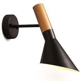 Applii de perete din metal cu veacul lemnului în stilul Europei de Nord Sufragerie Restaurant Unghi de lumină reglabil