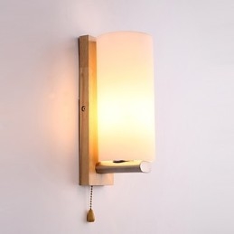 Caracteristică de țară noutate pentru protecția ochilor în stil Mini Lumină ambientală Aplice de perete Applique de perete Lampă de noptieră din lemn din busteni