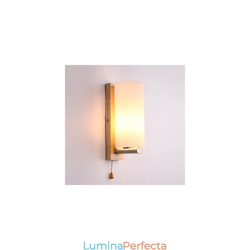 Caracteristică de țară noutate pentru protecția ochilor în stil Mini Lumină ambientală Aplice de perete Applique de perete Lampă de noptieră din lemn din busteni