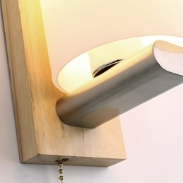 Caracteristică de țară noutate pentru protecția ochilor în stil Mini Lumină ambientală Aplice de perete Applique de perete Lampă de noptieră din lemn din busteni