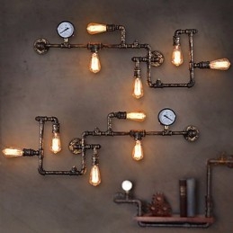 Aplice Industriale Loft Aplice Edison Antic cu Becuri Aplice Vintage Pipe pentru Iluminat Sufragerie