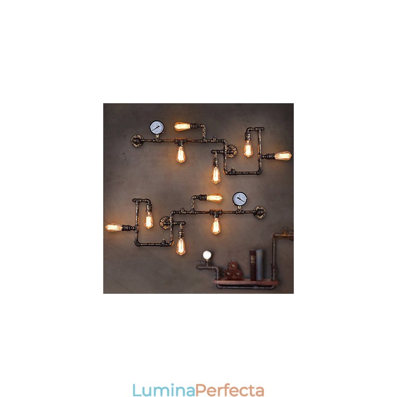 Aplice Industriale Loft Aplice Edison Antic cu Becuri Aplice Vintage Pipe pentru Iluminat Sufragerie