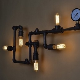 Aplice Industriale Loft Aplice Edison Antic cu Becuri Aplice Vintage Pipe pentru Iluminat Sufragerie