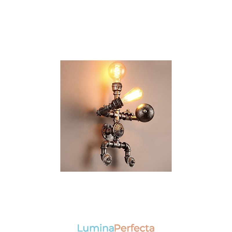 Aplice pentru țeavă de apă la mansardă, stil industrial retro, design creativ de robot, restaurant, cafenea, baruri, aplice de perete pentru masă
